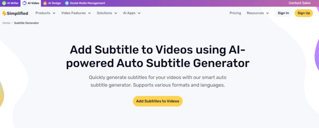 Simplified AI subtitle generator