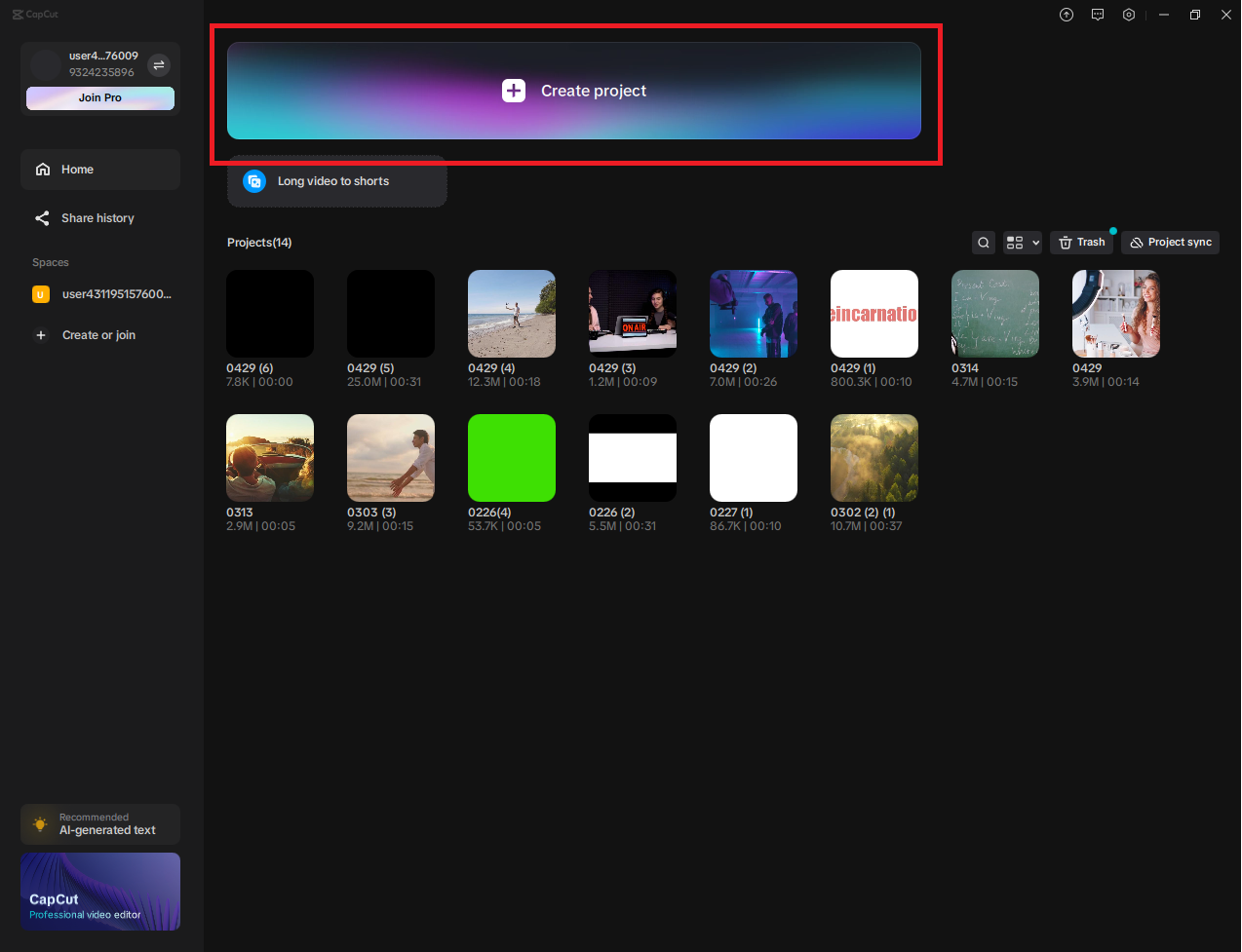Create a New Project in CapCut Desktop