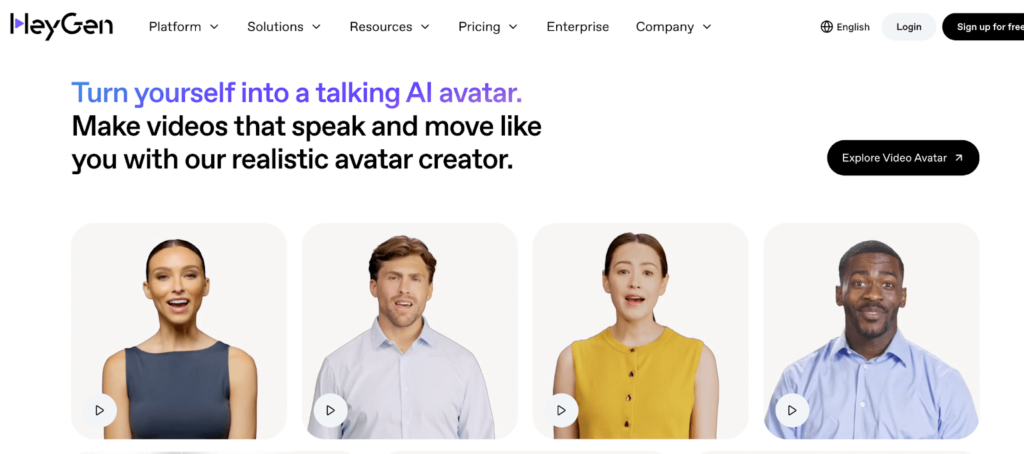 HeyGen AI avatar generator