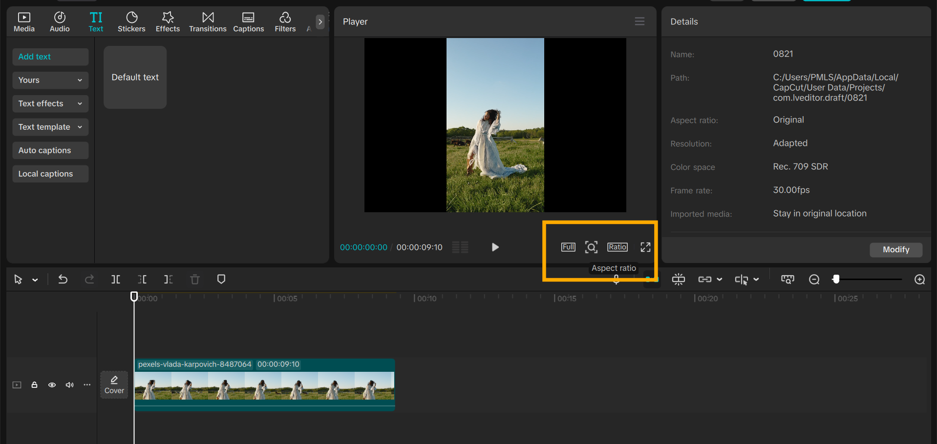 Crop or reformat the video