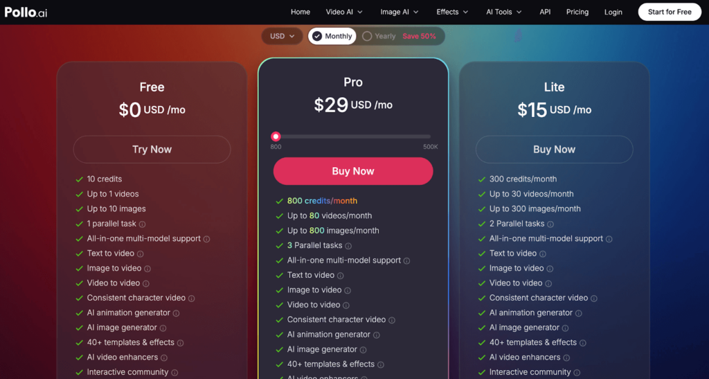 Pollo AI pricing