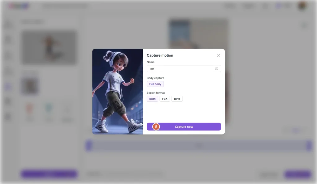 Click Capture Now in Mocap