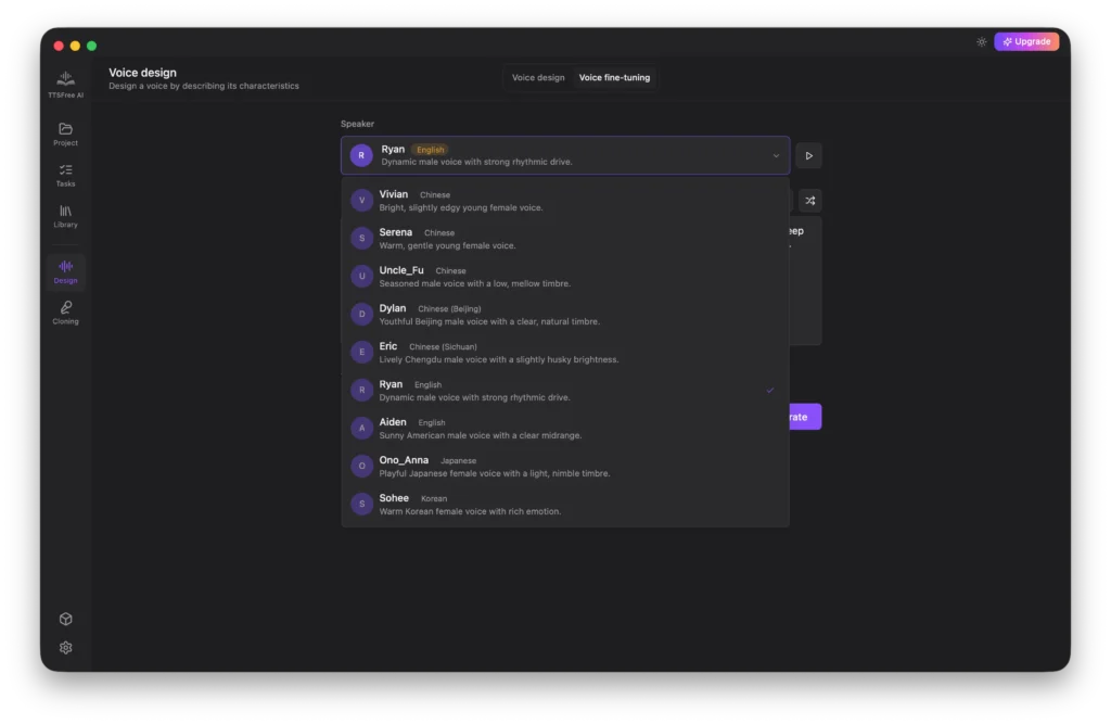 Select source voice