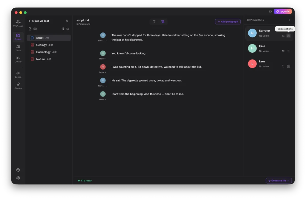 Customize voice options