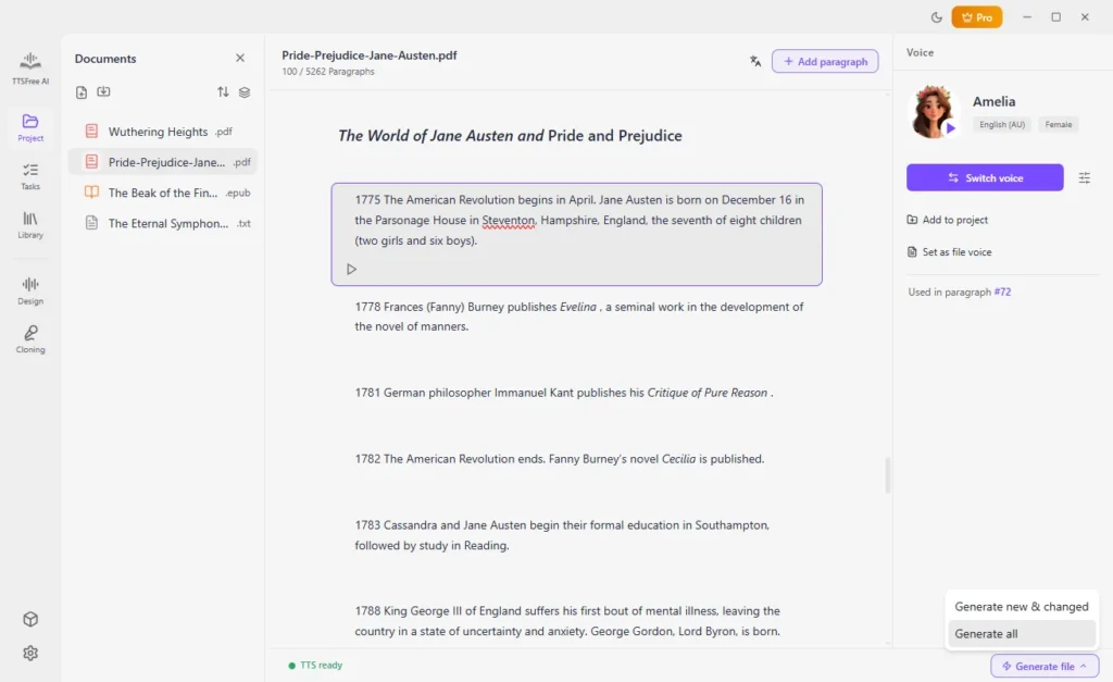 Convert entire PDF to audio