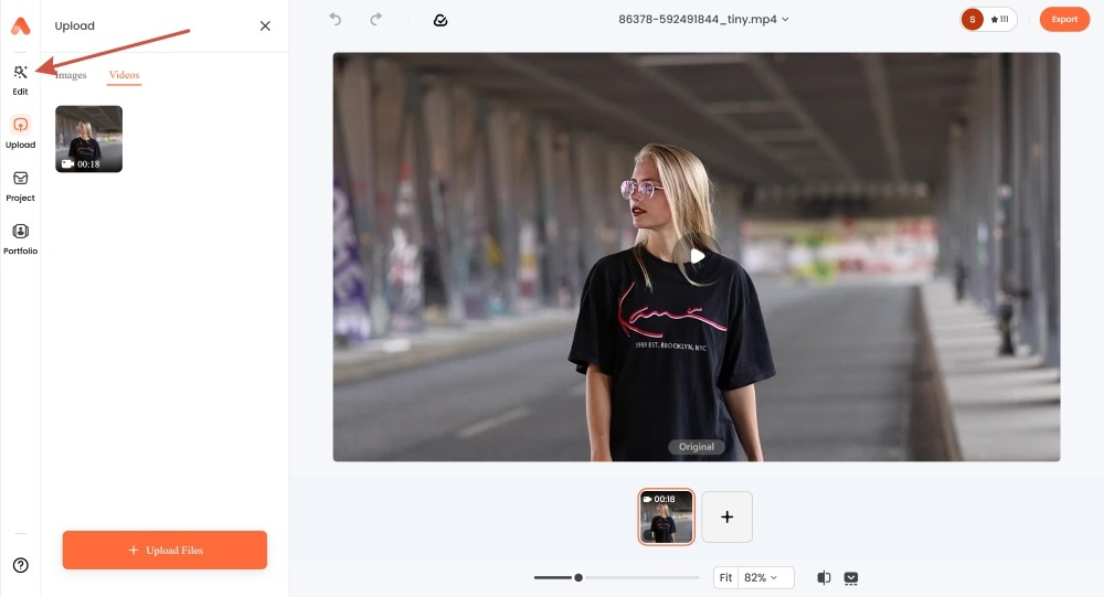 click to edit video in airbrush